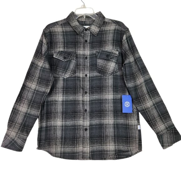 Hurley Mens Paradise City Flannel Button Up Shirt Size S Green Gray Plaid LS NWT - Picture 1 of 11
